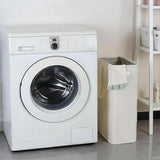 Slim Laundry Basket Narrow Laundry Hamper With Handles Collapsible Dirty Clothes Hamper - Beige