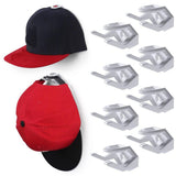 10 Pack Adhesive Hat Hooks for Wall Strong Hat Rack for Baseball Caps No Drilling Hat Organizer Display - White In Australia - Darrahopens