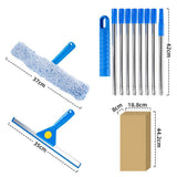 3.1m Extendable Window Squeegee Cleaner Kit with Long Handle for Glass Shower Car and RV