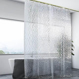 PEVA Thickened Shower Curtain Liner 180x180cm with Rustproof Grommets and Hooks - Style 2