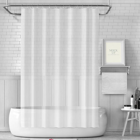 PEVA Thickened Shower Curtain Liner 180x180cm with Rustproof Grommets and Hooks - Style 3