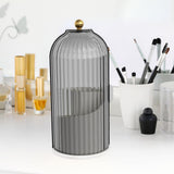 Sliding Lid Organizer 180 Degree Rotating Toothbrush Holder for Bathroom Counter - Black