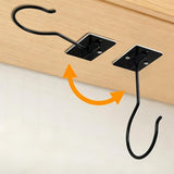 2 Pcs Self Adhesive Foldable Banana Hook for Under Cabinet Metal Holder for Kitchen - Black In Australia - Darrahopens
