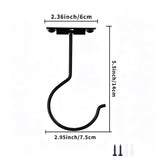 2 Pcs Self Adhesive Foldable Banana Hook for Under Cabinet Metal Holder for Kitchen - Black