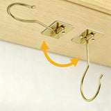 2 Pcs Self Adhesive Foldable Banana Hook for Under Cabinet Metal Holder for Kitchen - Gold In Australia - Darrahopens