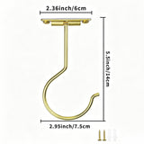 2 Pcs Self Adhesive Foldable Banana Hook for Under Cabinet Metal Holder for Kitchen - Gold