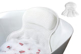 Bath Neck and Head Rest Pillow with Suction Cups - White