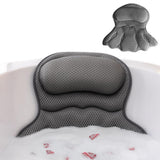 Bath Neck and Head Rest Pillow with Suction Cups - Gray In Australia - Darrahopens