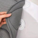 Bath Neck and Head Rest Pillow with Suction Cups - Gray