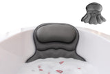 Bath Neck and Head Rest Pillow with Suction Cups - Gray