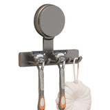5 Hook Suction Cup Towel Rack Wall Mounted No Drill Bathroom Holder for Shower - Gray In Australia - Darrahopens