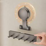 5 Hook Suction Cup Towel Rack Wall Mounted No Drill Bathroom Holder for Shower - Gray In Australia - Darrahopens