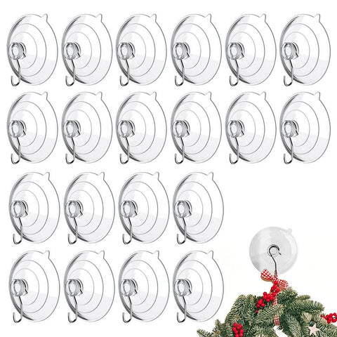 20 Pack Suction Cup Hooks Clear with Stainless Steel Hook Removable Reusable - M In Australia - Darrahopens