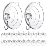 20 Pack Suction Cup Hooks Clear with Stainless Steel Hook Removable Reusable - M In Australia - Darrahopens
