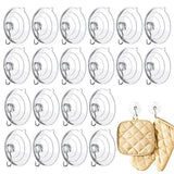 20 Pack Suction Cup Hooks Clear with Stainless Steel Hook Removable Reusable - M