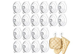 20 Pack Suction Cup Hooks Clear with Stainless Steel Hook Removable Reusable - M In Australia - Darrahopens