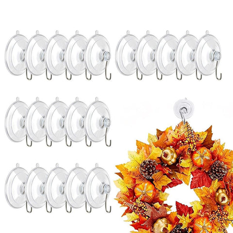 20 Pack Suction Cup Hooks Clear with Stainless Steel Hook Removable Reusable - S In Australia - Darrahopens