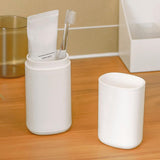 Portable 180 ml Travel Toothbrush Holder and Rinse Cup - White