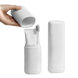 Portable 180 ml Travel Toothbrush Holder and Rinse Cup - Gray