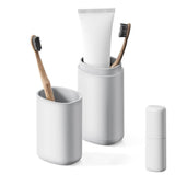 Portable 180 ml Travel Toothbrush Holder and Rinse Cup - Gray