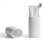 Portable 180 ml Travel Toothbrush Holder and Rinse Cup - Gray