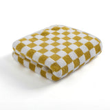 4 Piece Checkered Coral Fleece Towel Set Bath Face Towels - Yellow & Purple & Red & Blue