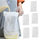 5Pcs Reusable Mesh Food Strainer Filter Bags for Nut Milk Juice Yogurt - S