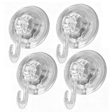 4Pcs Clear Vacuum Suction Cup Hooks Drill Free for Smooth Surfaces