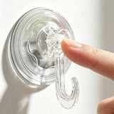 4Pcs Clear Vacuum Suction Cup Hooks Drill Free for Smooth Surfaces