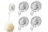 4Pcs Clear Vacuum Suction Cup Hooks Drill Free for Smooth Surfaces