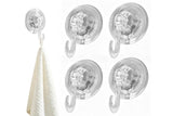 4Pcs Clear Vacuum Suction Cup Hooks Drill Free for Smooth Surfaces