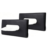 2 Pack Car Tissue Holder Universal for Visor PU Leather Tissue Box and Mask Holder
