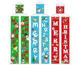 Merry Christmas Santa Elk Snowman Print Hanging Banner Sign Flag Xmas Door Decor-Red