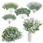 130Pcs Artificial Eucalyptus Leaves Bundle 5 Types for Vase Wedding DIY Home Decor
