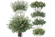 130Pcs Artificial Eucalyptus Leaves Bundle 5 Types for Vase Wedding DIY Home Decor