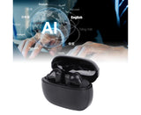 Language Translator Earbuds 144 Online Translation Languages Bluetooth 5.3 Wireless Music Device with APP for Business Travel Black