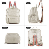 Grey Fashionable Large-Capacity Women's Backpack - Waterproof, Durable, High-Quality PU Leather - Travel Backpack - Vintage-Style PU Leather Backpack