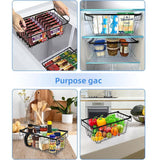 3pcsMultifunctional Kitchen Storage Basket, Fridge Organizer for Ice Cream Meatballs, Divided Storage Bin for Bedroom Bathroom Cabinet Sundries-3PCS