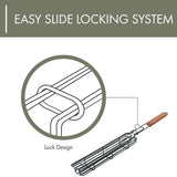 Wood Handle Stainless Steel BBQ Grill Basket Clip Camping Grill Tools