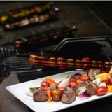 Red Wood Handle Stainless Steel BBQ Grill Basket Clip Camping Grilling Tools