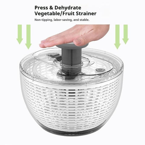 3.6L Press-Type Salad Spinner, Multifunctional Vegetable Dryer, Household Fruit Washer Drain Basket for Fitness Meal Greens In Australia - Darrahopens