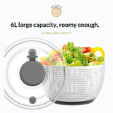 3.6L Press-Type Salad Spinner, Multifunctional Vegetable Dryer, Household Fruit Washer Drain Basket for Fitness Meal Greens