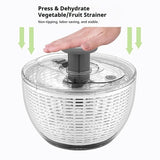 6L Press-Type Salad Spinner, Multifunctional Vegetable Dryer, Household Fruit Washer Drain Basket for Fitness Meal Greens In Australia - Darrahopens