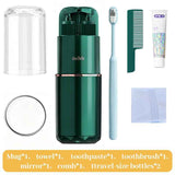 8-in-1 Portable Travel Toiletry Organizer Cup, Travel-Sized Toiletry Set for Business Trips and Vacations, Multifunctional All-in-One Travel Essentials - Green