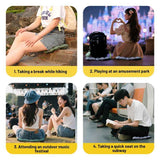 Portable Outdoor Inflatable Seat Cushion, Multi-Functional Inflatable Storage Box and Seat Cushion Combo, Portable Folding Seat Cushion for Camping and Travel, Portable Push-to-Inflate Cushion - Olive Green