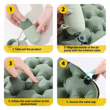 Portable Outdoor Inflatable Seat Cushion, Multi-Functional Inflatable Storage Box and Seat Cushion Combo, Portable Folding Seat Cushion for Camping and Travel, Portable Push-to-Inflate Cushion - Olive Green