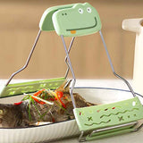 Adjustable-angle heat-resistant tongs, kitchen heat-resistant bowl tongs, silicone non-slip bowl tongs, stainless steel multi-purpose household tray lifter, multi-purpose kitchen tray lifter