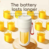 Portable Cordless Juicing Cup, Dual-Lid Design – 12-Blade Juicer, 1500mAh High Capacity, Compact Multi-Functional Portable Juicing Cup for Home Use – Green