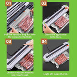 Home Vacuum Sealer, All-Purpose Automatic Food Preservation Machine for Dry and Wet Items, 30cm Extended Sealing Vacuum Packer, One-Touch Vacuuming to Prevent Odor Transfer and Leaks, Supports External Vacuuming, Spot Vacuuming, Dry, and Wet Modes - Black