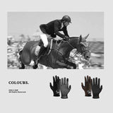 Equestrian Riding Gloves, Full-Palm Silicone Anti-Slip & Durable Touchscreen Model, Ice-Silk Cooling, Breathable, and UV-Protective, Suitable for Outdoor Sports, Driving, and Training—Black-XL